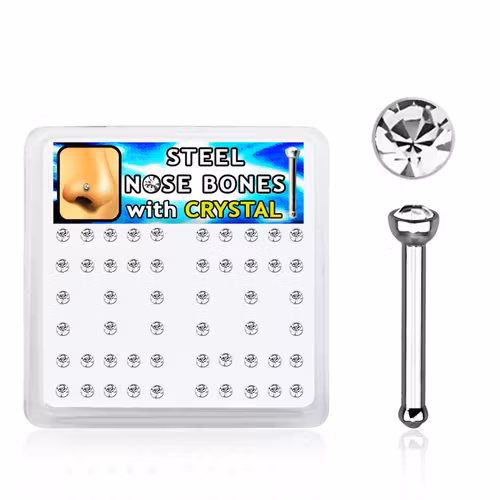 Mixpack / Display med 52st nässmycken 0.8mm - 2mm klar crystal