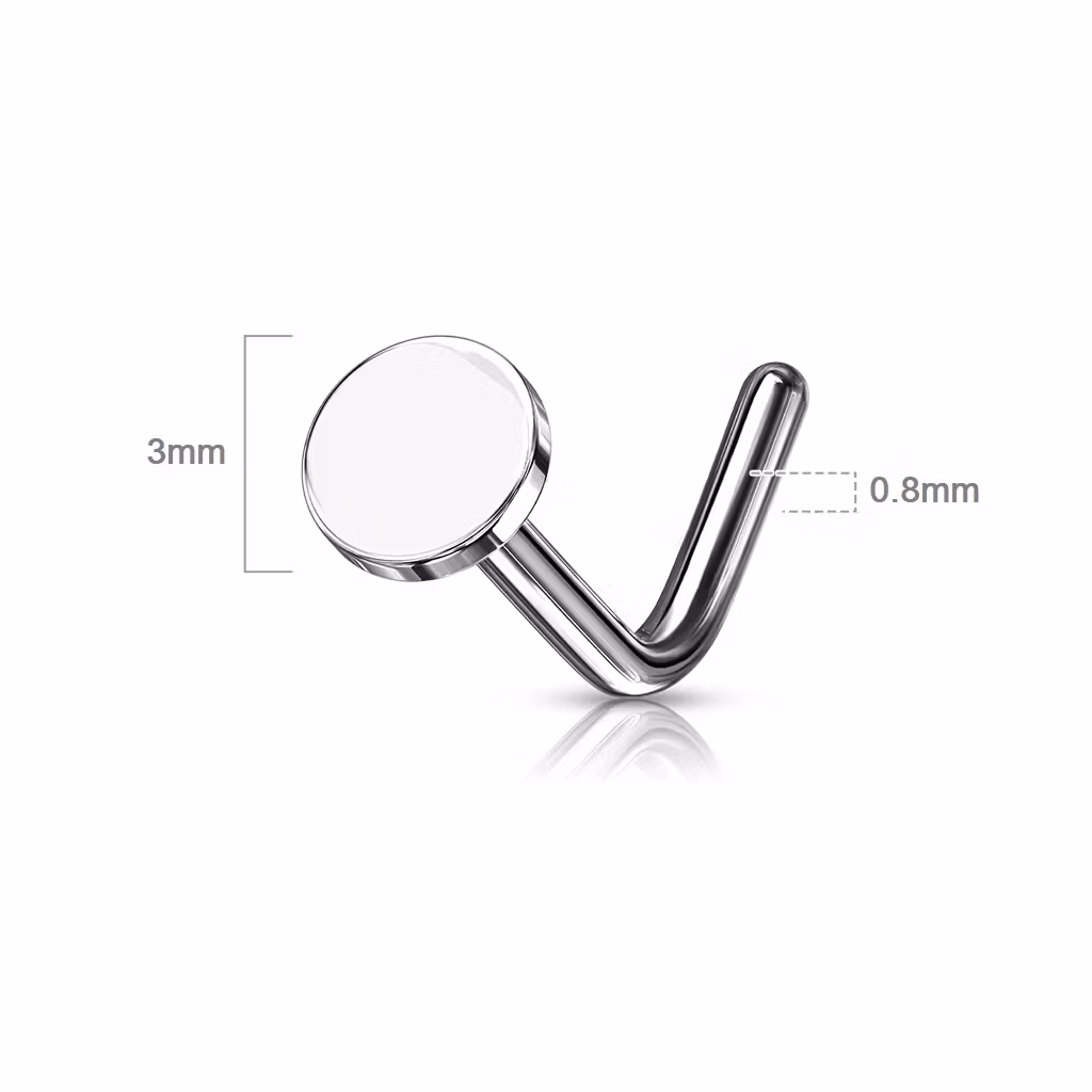 L-böjd nässmycke 0.8mm med platt rund topp