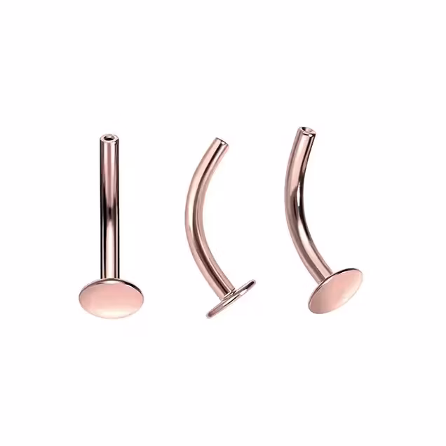 Threadless böjd labret "floating navel" i titanium (lös del)