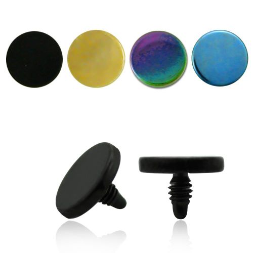 Dermal piercing 1.2mm med 3mm eloxerad platt topp