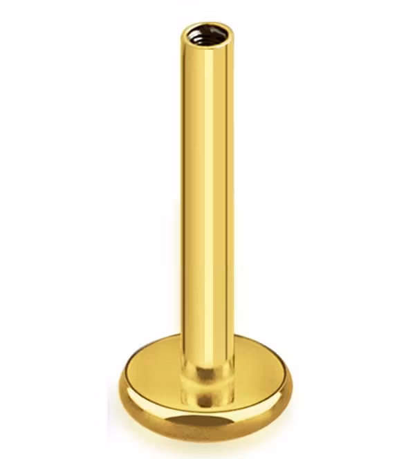 Invändigt gängad labret i titanium med 4mm bas (lös del)