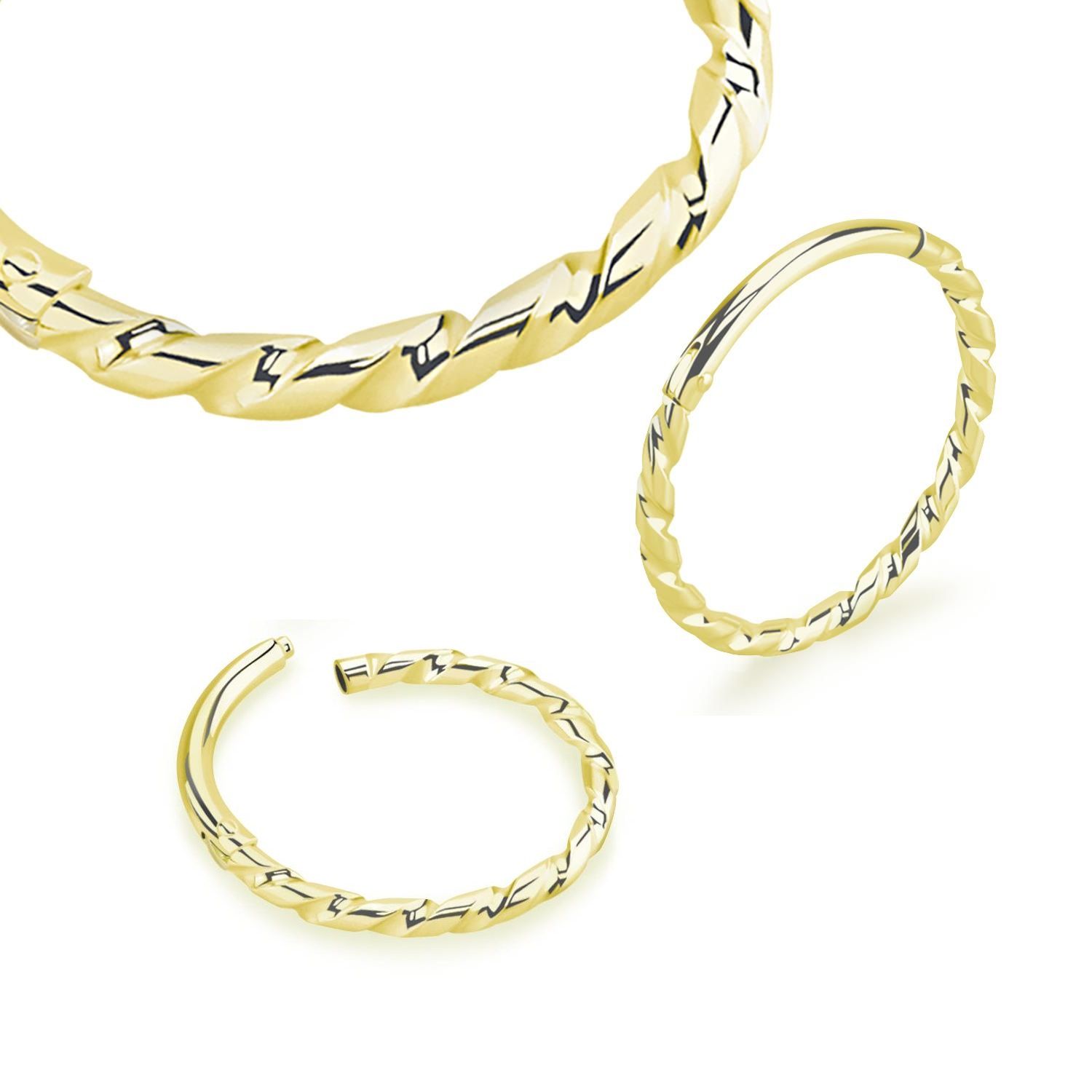Clicker ring 1.0mm i äkta 14 karat guld med twistad design