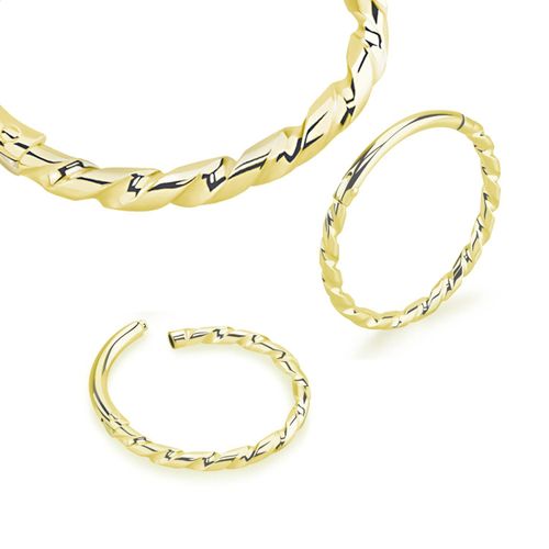 Clicker ring 1.0mm i äkta 14 karat guld med twistad design