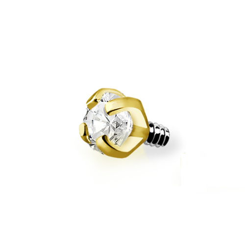 Lös topp i titanium för invändigt gängad 1.2mm bas (0.9mm gäng) prong-set CZ (lös del)
