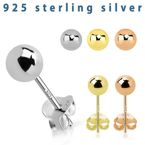 Örhänge i 925-silver med boll (par)