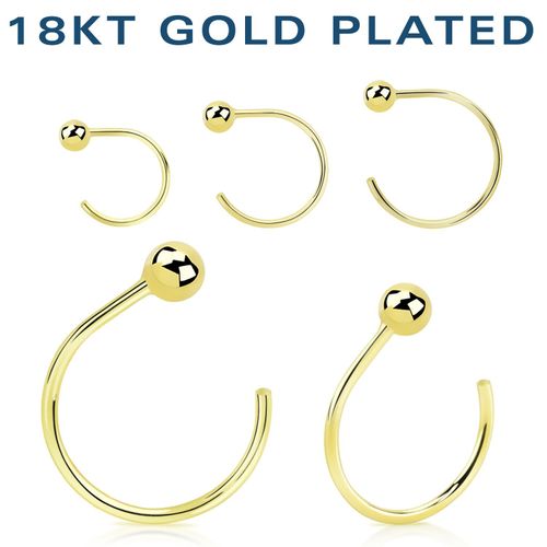 Örhänge / Hoop i 18 karat guldpläterad 925 silver med boll (par)
