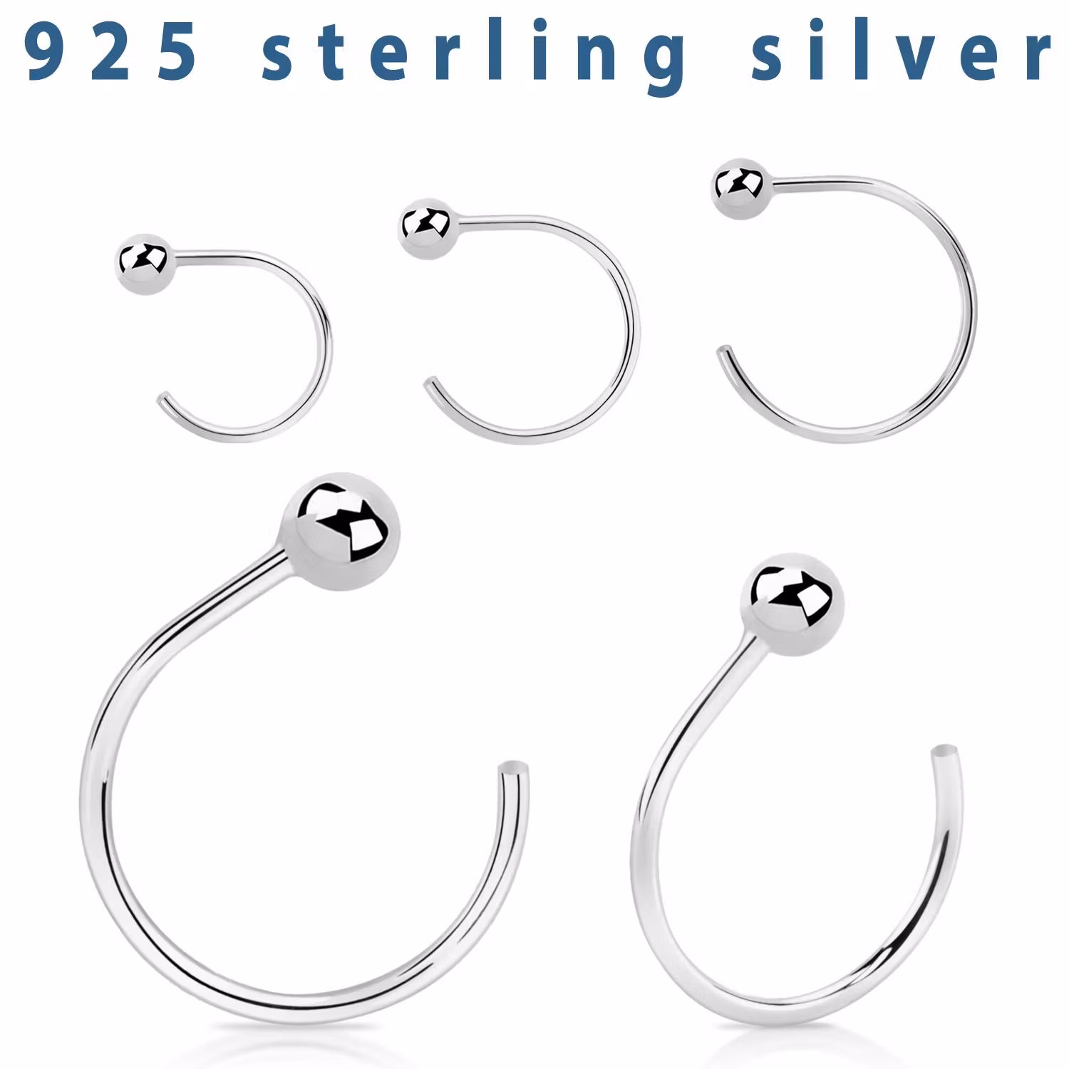 Örhänge / Hoop i 925 silver med boll (par)