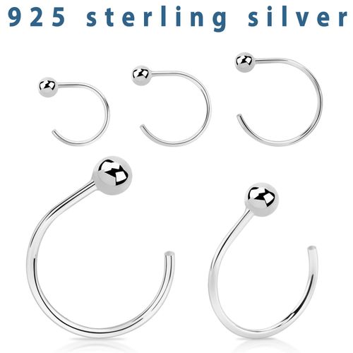 Örhänge / Hoop i 925 silver med boll (par)