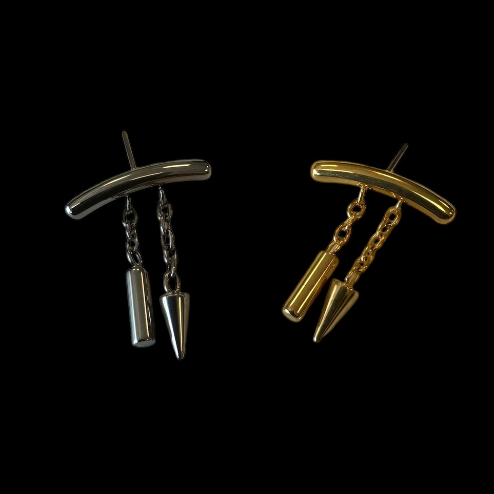 Threadless topp i titanium - hidden helix med kedjor och hängen