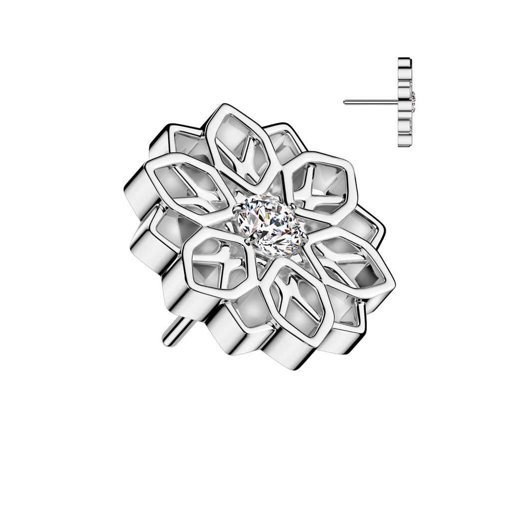 Threadless topp i titanium - Lotusblomma