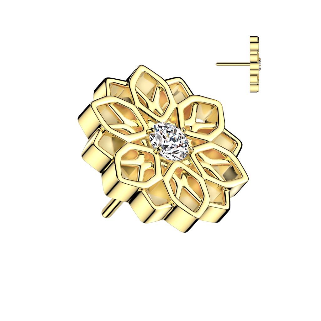 Threadless topp i titanium - Lotusblomma