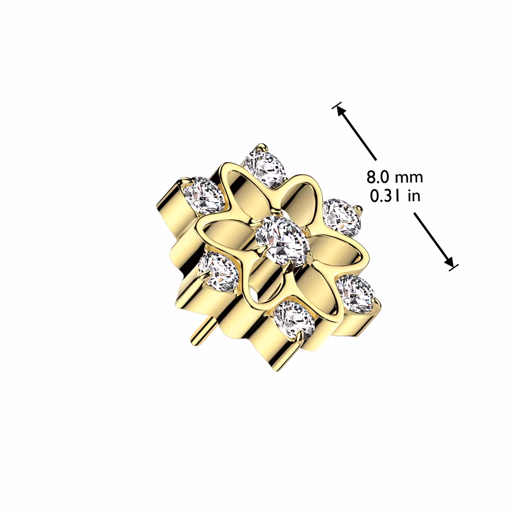 Threadless topp i titanium - Blomma med crystal