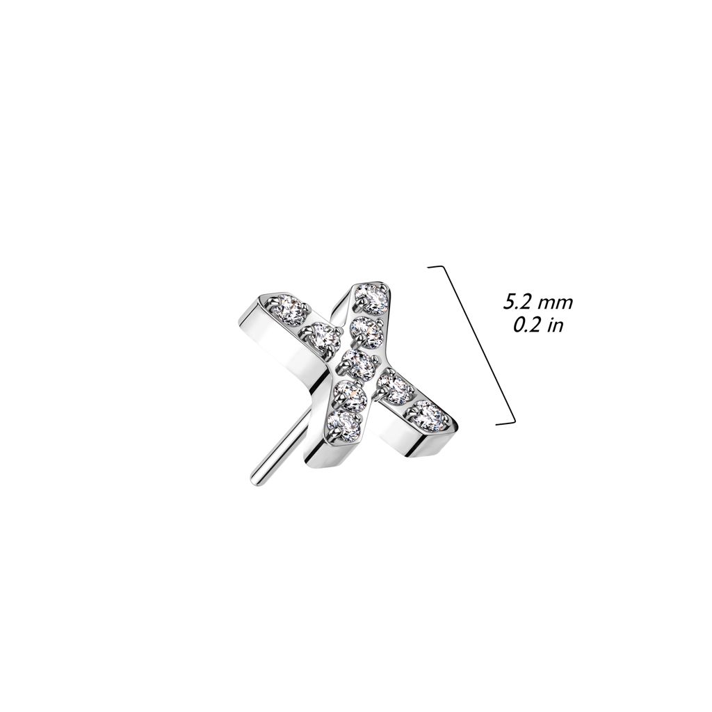 Threadless topp i titanium - X-topp med CNC-monterade CZ