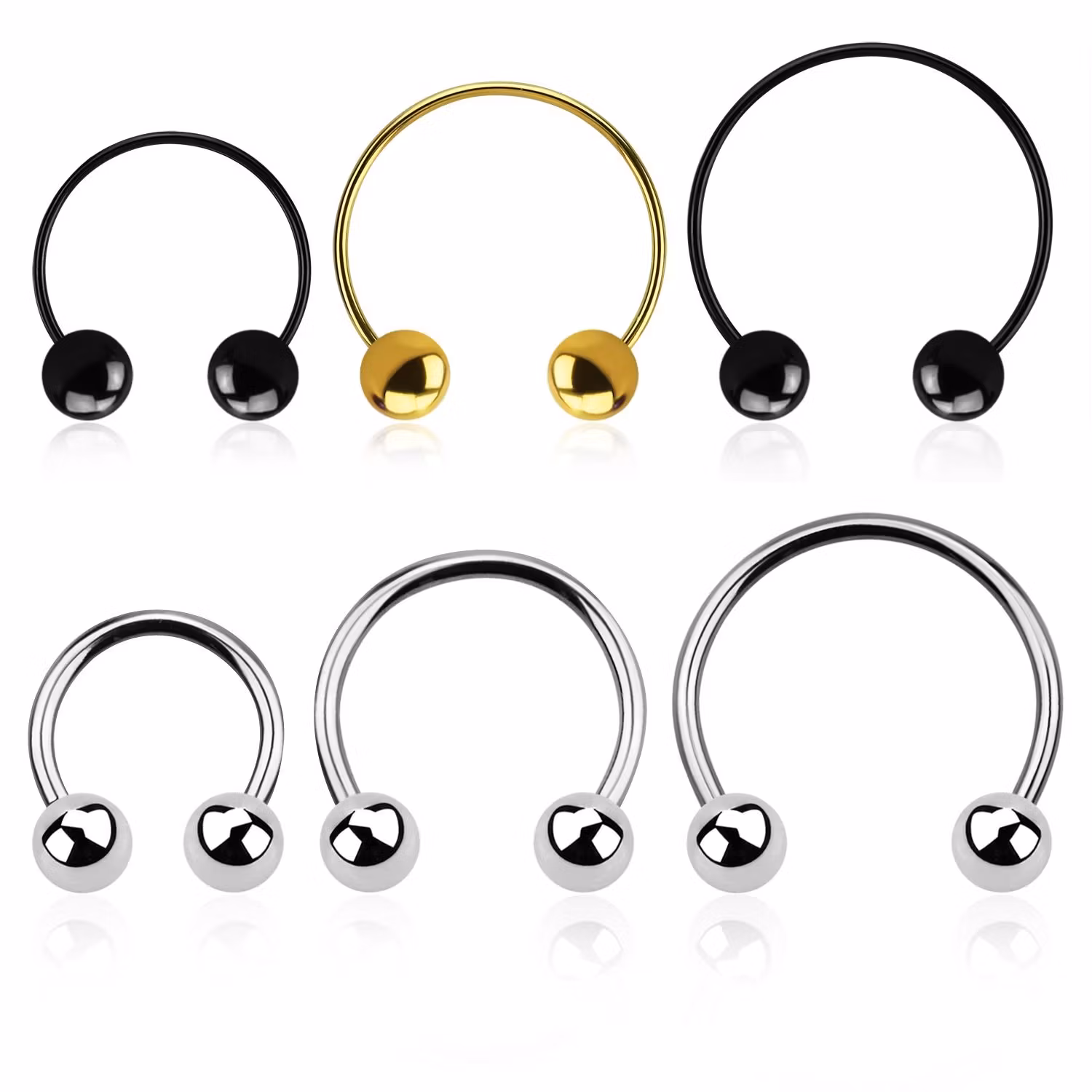 Extra stor CBR i kirurgiskt stål 1.2mm utvändigt gängad med 5mm kulor