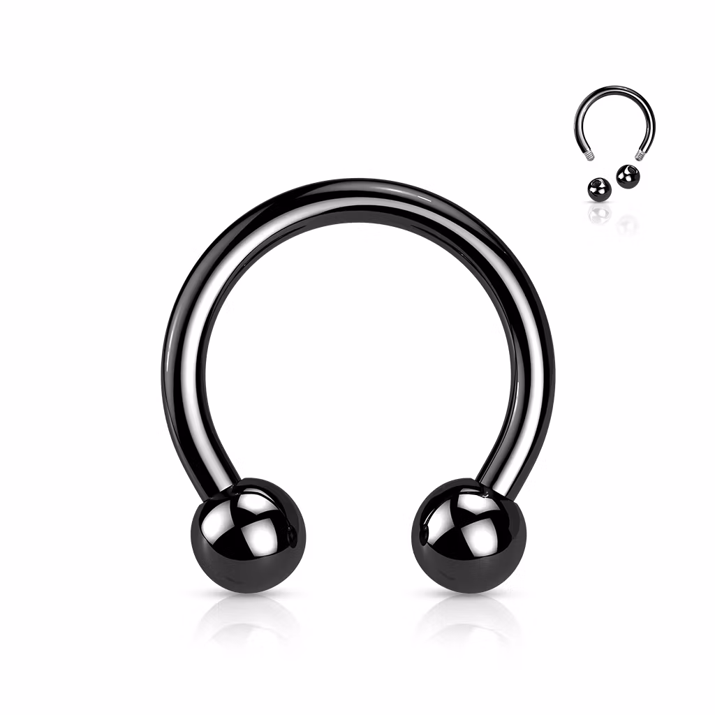 PVD-pläterad titanium CBR / cirkulär barbell 1.2mm med 3mm kulor