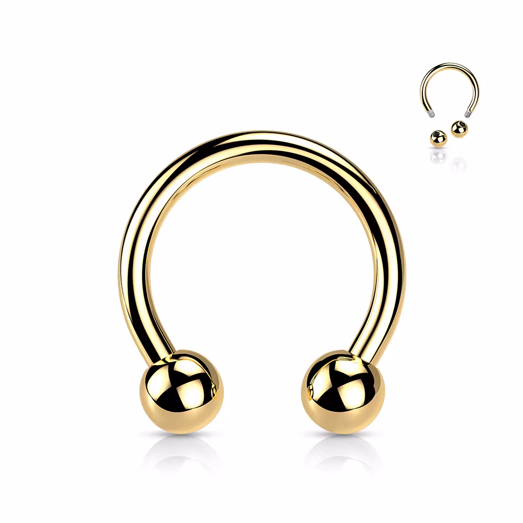 PVD-pläterad titanium CBR / cirkulär barbell 1.2mm med 3mm kulor
