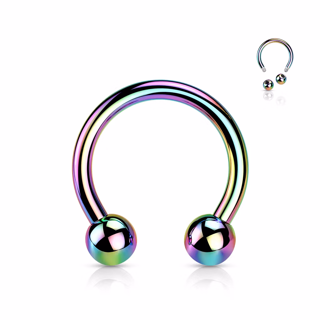 PVD-pläterad titanium CBR / cirkulär barbell 1.2mm med 3mm kulor