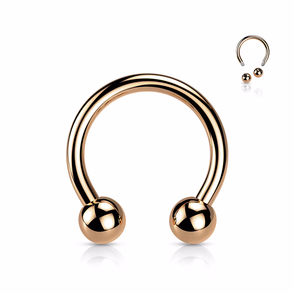 PVD-pläterad titanium CBR / cirkulär barbell 1.2mm med 3mm kulor