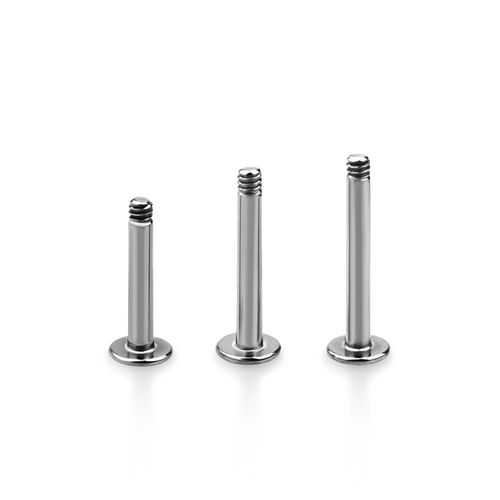 Labret 1.6mm med 4mm bas - 316L kirurgiskt stål (lös del)