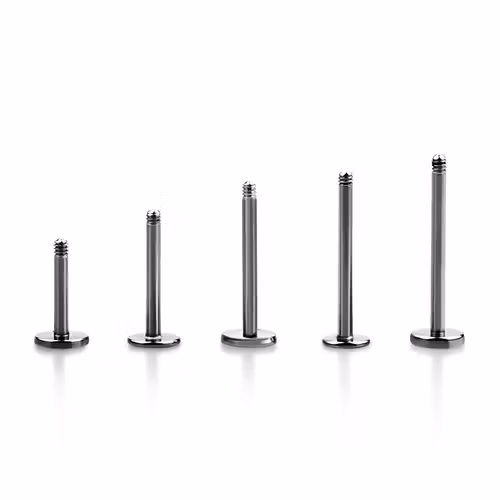 Labret 1.0mm med 4mm bas - 316L kirurgiskt stål (lös del)