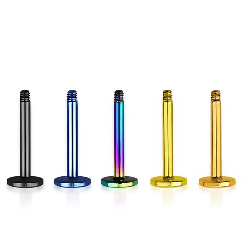 Labret 1.2mm med 4mm bas - PVD-pläterad 316L kirurgiskt stål (lös del)