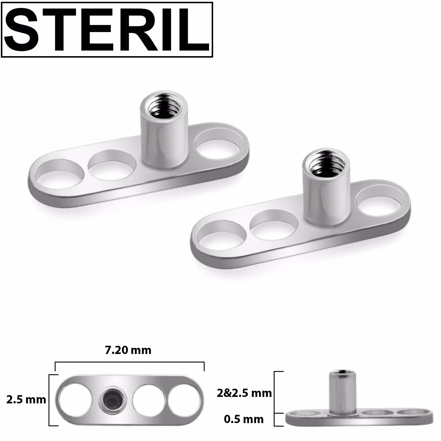 Steril titanium dermal anchor piercing bas