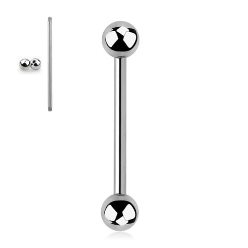 Barbell 1.6mm i kirurgiskt stål med 5mm kulor