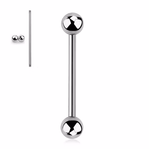 Barbell 1.6mm i kirurgiskt stål med 5mm kulor