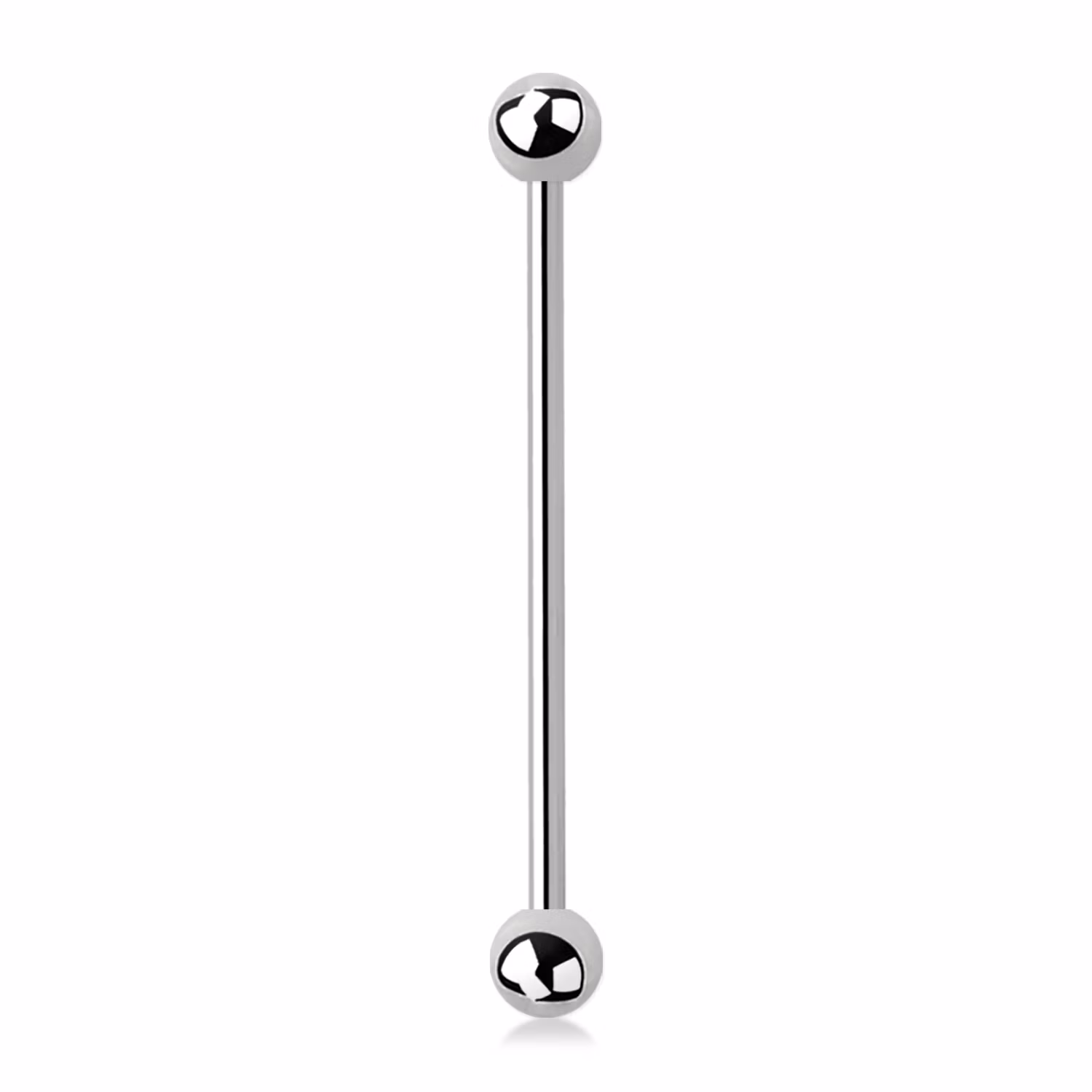 Industrial barbell i kirurgiskt stål - utvändigt gängad 1.6mm med 5mm kulor