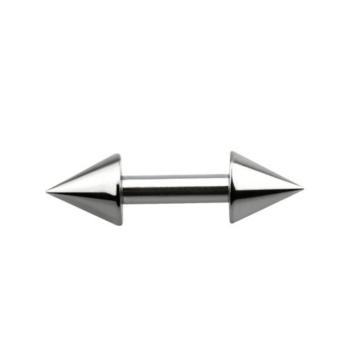 Barbell i kirurgiskt stål - utvändigt gängad 1.6mm med 4mm kon
