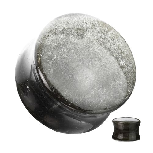Konvex stenplugg i silverobsidian
