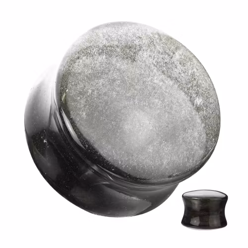 Konvex stenplugg i silverobsidian