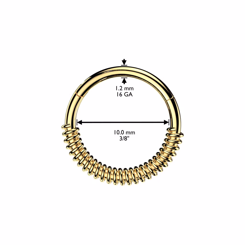 Segmentring clicker 1.2mm i kirurgiskt stål med spole / fjäder