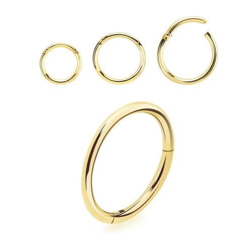 Clicker ring med gångjärn 1.0mm äkta 18 karat guld