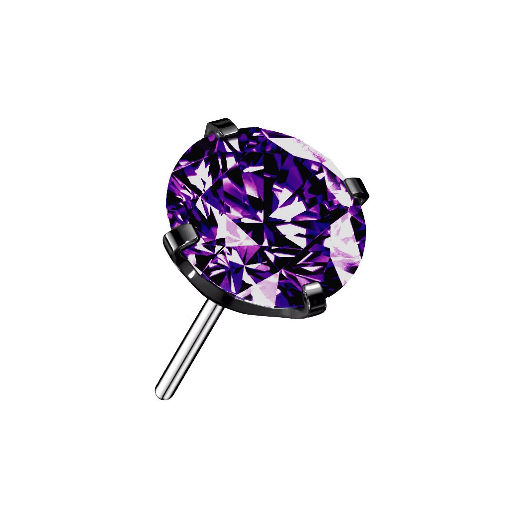 Threadless topp i titanium - Prong-set CZ