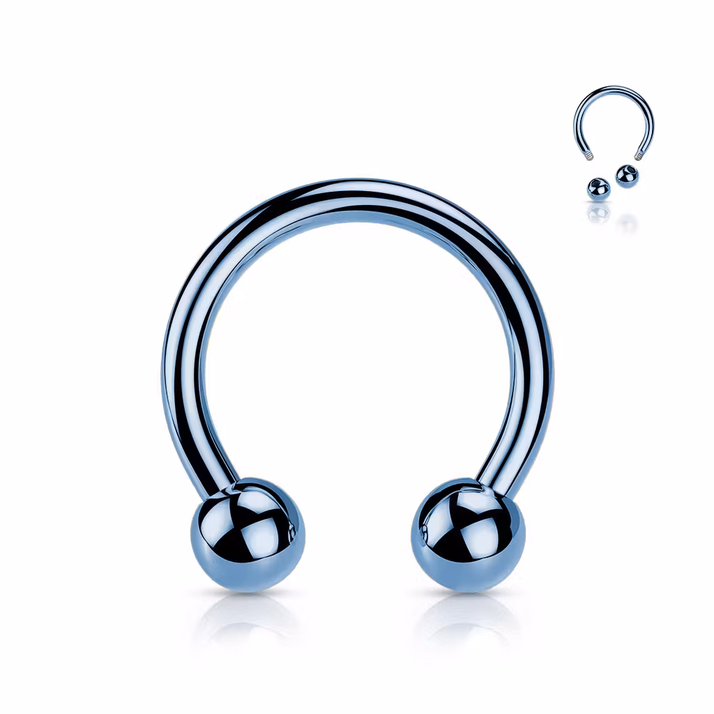 PVD-pläterad titanium CBR / cirkulär barbell 1.2mm med 3mm kulor