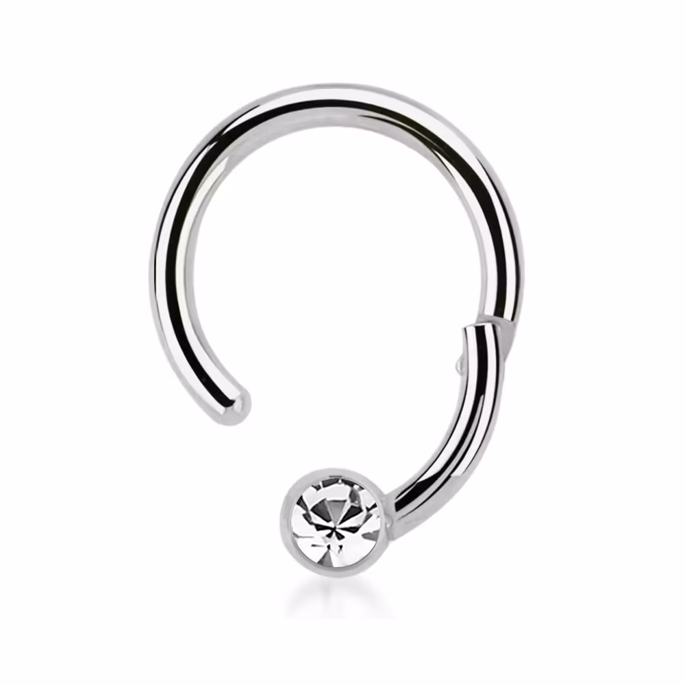 Segmentring 1.2mm med gångjärn och 3mm crystalkula