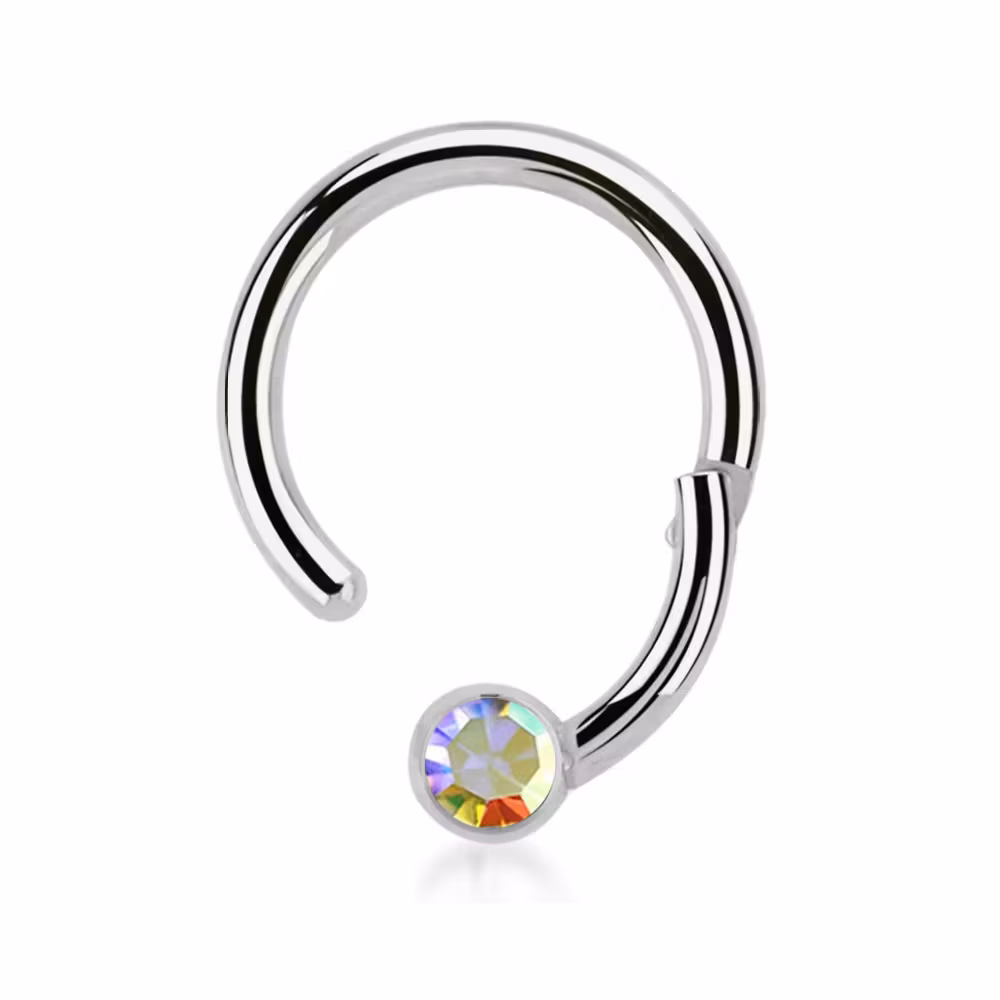 Segmentring 1.2mm med gångjärn och 3mm crystalkula