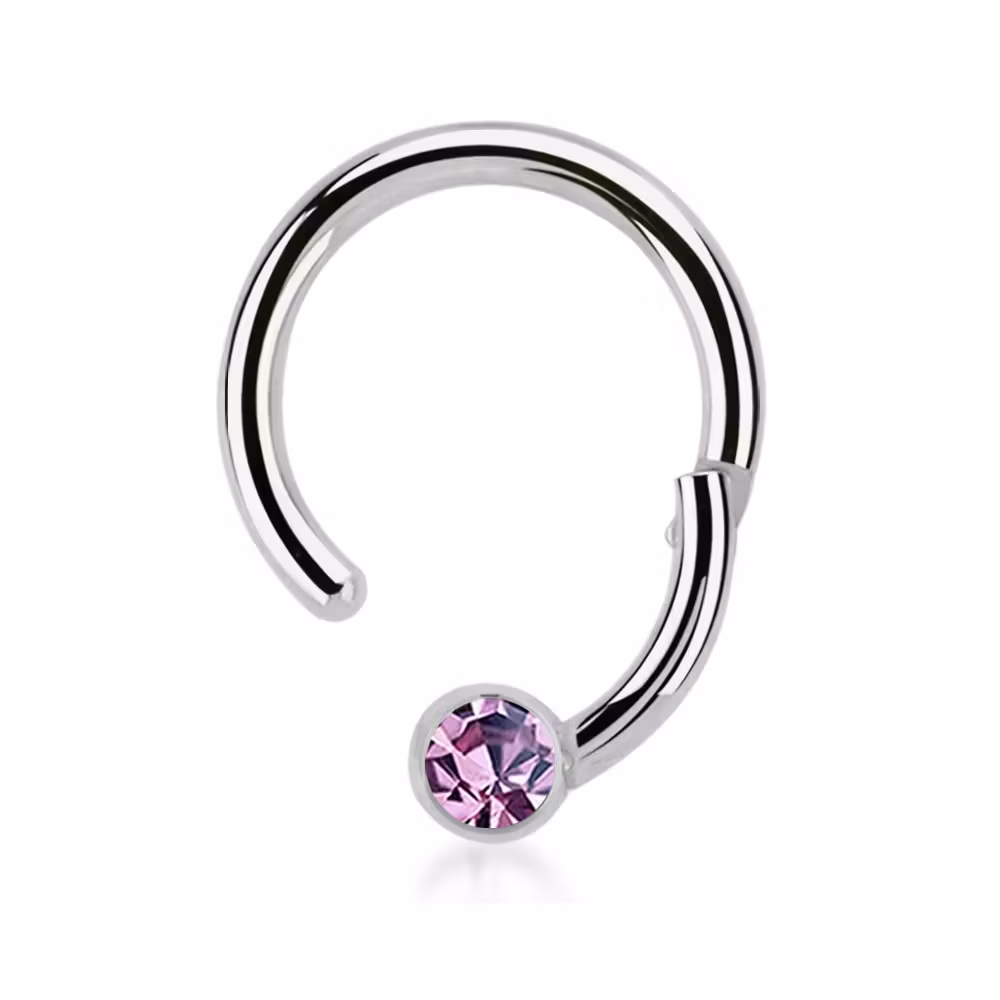 Segmentring 1.2mm med gångjärn och 3mm crystalkula