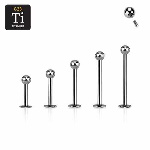 Labret i titanium - 1.2mm med 3mm kula