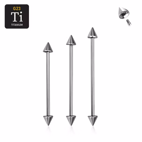 Titanium Industrial Barbell 1.6mm med 5mm kona