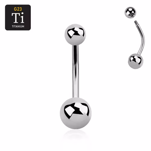 Titanium Banana utvändigt gängad 1.6mm med 5 & 6mm kula