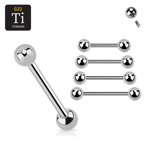 Titanium Barbell utvändigt gängad 1.6mm med 4mm kulor