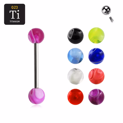 Titanium Barbell 1.6mm med 6mm akrylkulor
