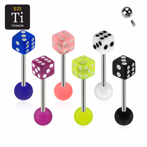 Titanium Barbell 1.6mm med 5mm tärning