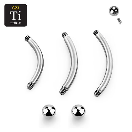 Titanium banana 1.2mm - 3 olika längder läksmycken för ögonbrynspiercing