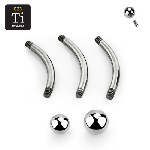 Titanium banana 1.6mm 3 olika längder - läksmycken för navelpiercing