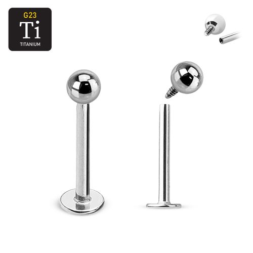 Titanium Labret 1.6mm med 3mm kula