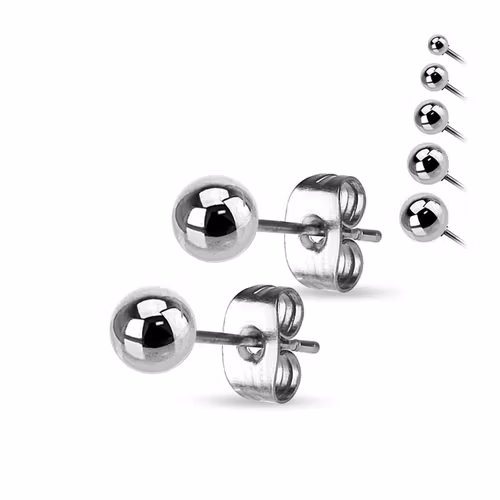 Örhänge i stål - Boll (Par)