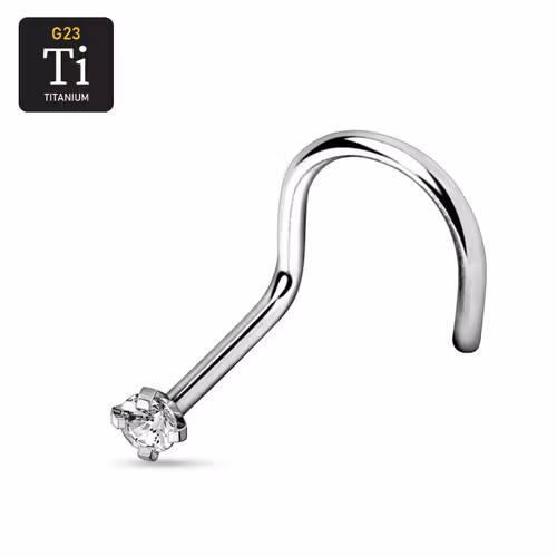 Titanium Nässmycke "nose screw" med 2mm CZ